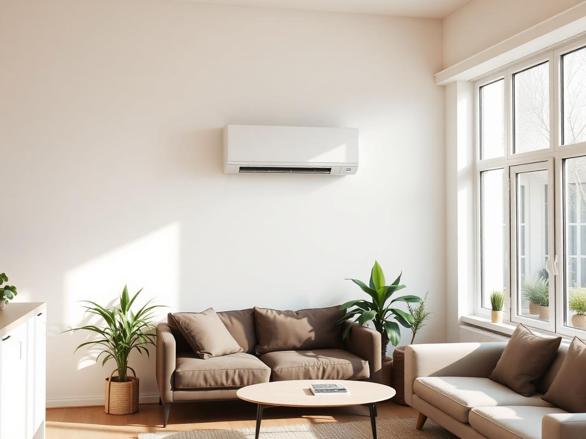 Daikin airco netjes geïnstalleerd in een woonkamer